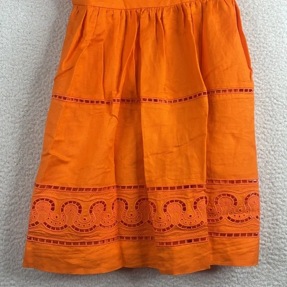 NWT Jonathan Simkhai Womens Klementine Orange Bow Tie Straps Mini Dress Size 0